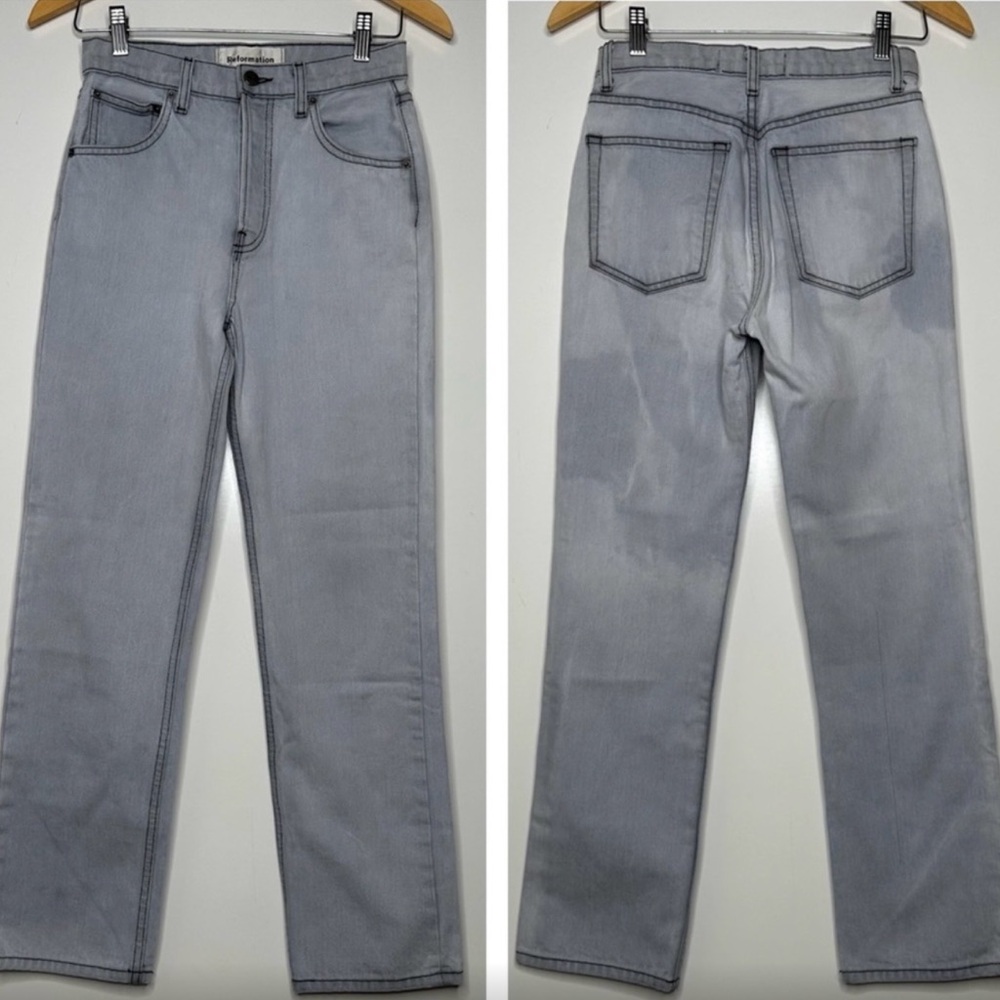 Reformation Cynthia High Rise Relaxed Straight Jeans Size 25